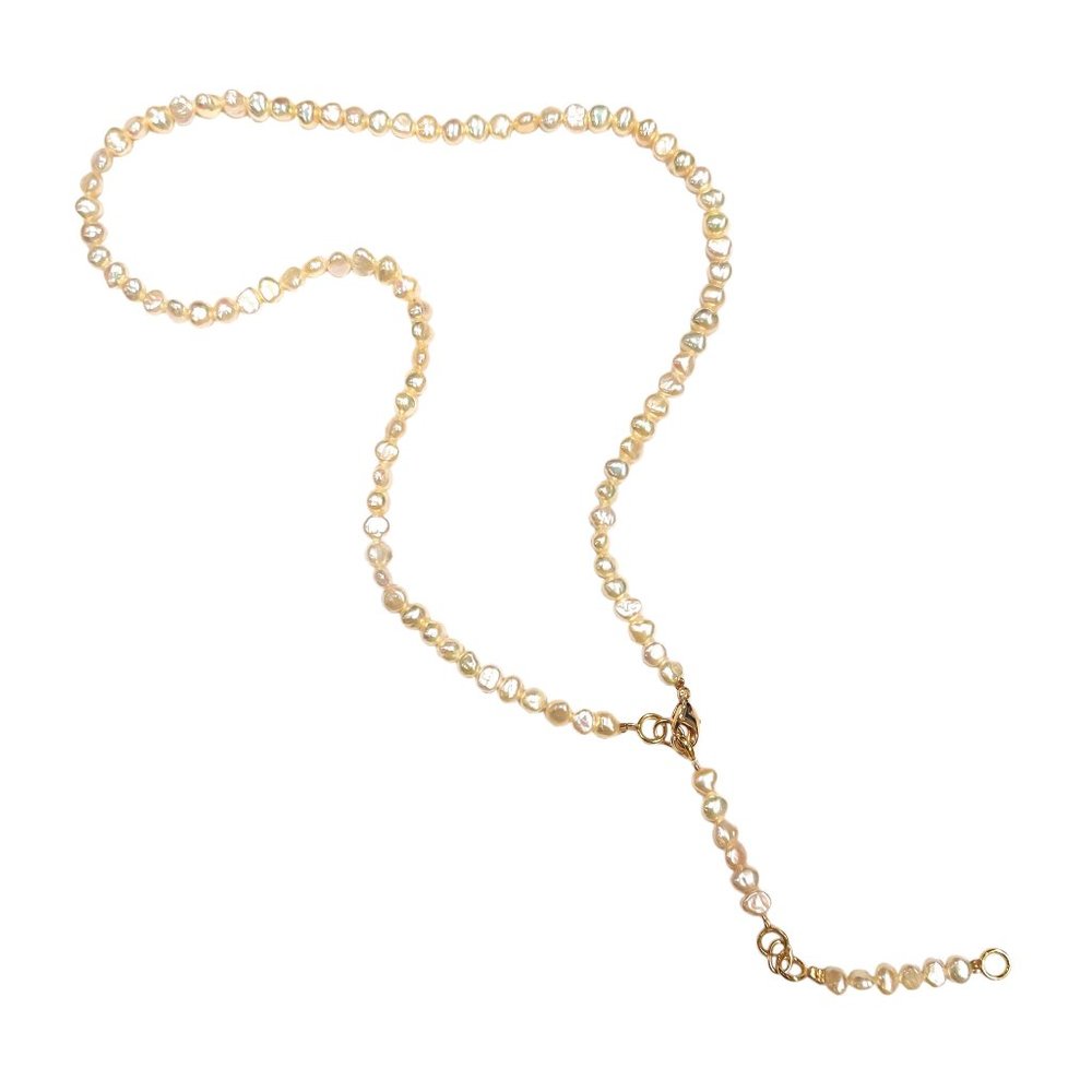 Tigerstars Handcrafted Stunning 18K Gold Plated Fresh Water Pearl Necklace